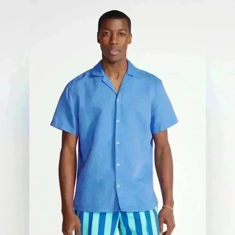 Chubbies the big blue linen sunday shirt Size M